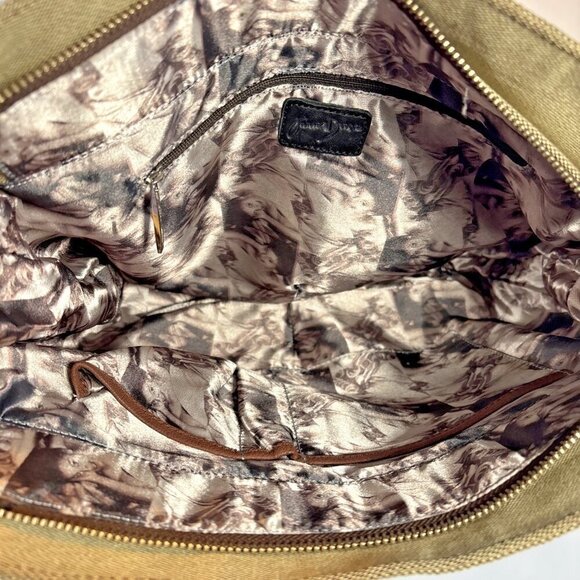 JUNIOR DRAKE Beige Signature Canvas Carry On Tote Handbag With Brown Handle NWT - Picture 10 of 13